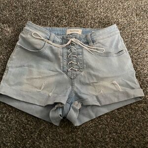PacSun Lace-Up Light Blue Jean Shorts